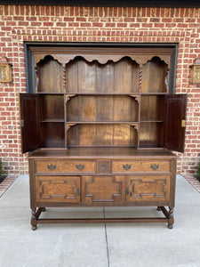 Antique English Welsh Dresser Sideboard Server Buffet Jacobean Barley Twist