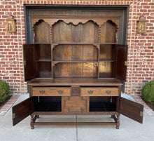 Load image into Gallery viewer, Antique English Welsh Dresser Sideboard Server Buffet Jacobean Barley Twist