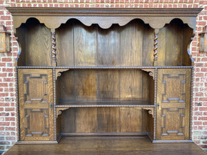 Antique English Welsh Dresser Sideboard Server Buffet Jacobean Barley Twist