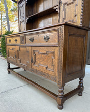 Load image into Gallery viewer, Antique English Welsh Dresser Sideboard Server Buffet Jacobean Barley Twist