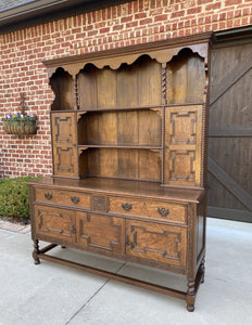 Antique English Welsh Dresser Sideboard Server Buffet Jacobean Barley Twist