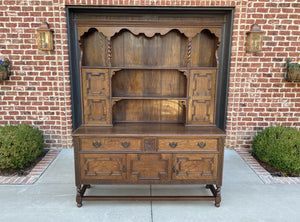 Antique English Welsh Dresser Sideboard Server Buffet Jacobean Barley Twist