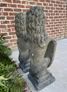 Vintage Cast Stone English Westcott Lions Statues Statuary Garden Entry PAIR