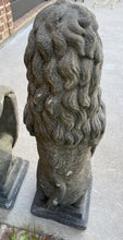 Load image into Gallery viewer, Vintage Cast Stone English Westcott Lions Statues Statuary Garden Entry PAIR