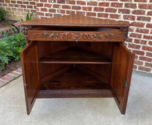 Load image into Gallery viewer, Antique French Corner Cabinet Sideboard w Drawer BARLEY TWIST Renaissance Oak