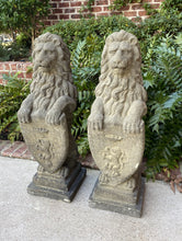 Load image into Gallery viewer, Vintage Cast Stone English Westcott Lions Statues Statuary Garden Entry PAIR