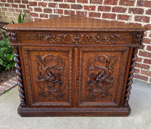 Load image into Gallery viewer, Antique French Corner Cabinet Sideboard w Drawer BARLEY TWIST Renaissance Oak