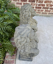 Load image into Gallery viewer, Vintage Cast Stone English Westcott Lions Statues Statuary Garden Entry PAIR