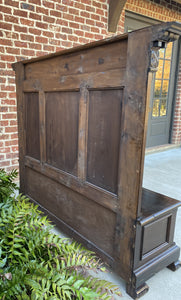 Antique Italian Bench Settee Entry Hall Foyer Renaissance Revival Oak 19th C