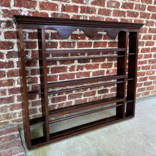 Load image into Gallery viewer, Antique English Plate Rack Wall Shelf LARGE Oak 19th C Dovetailed Sideboard 55&quot;W