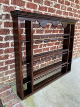 Load image into Gallery viewer, Antique English Plate Rack Wall Shelf LARGE Oak 19th C Dovetailed Sideboard 55&quot;W