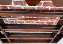 Load image into Gallery viewer, Antique English Plate Rack Wall Shelf LARGE Oak 19th C Dovetailed Sideboard 55&quot;W