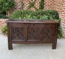 Load image into Gallery viewer, Antique English Blanket Box Chest Trunk Coffer Storage Chest Carved Oak 18th C