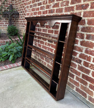 Load image into Gallery viewer, Antique English Plate Rack Wall Shelf LARGE Oak 19th C Dovetailed Sideboard 55&quot;W