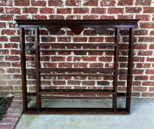 Antique English Plate Rack Wall Shelf LARGE Oak 19th C Dovetailed Sideboard 55"W