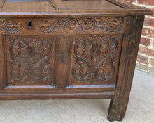 Load image into Gallery viewer, Antique English Blanket Box Chest Trunk Coffer Storage Chest Carved Oak 18th C