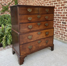 Load image into Gallery viewer, Antique English Chest on Chest of Drawers GEORGIAN Carved Oak 18th C