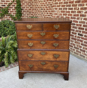 Antique English Chest on Chest of Drawers GEORGIAN Carved Oak 18th C