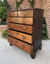 Load image into Gallery viewer, Antique English Chest on Chest of Drawers GEORGIAN Carved Oak 18th C