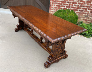Antique French Dining Table Desk Library Conference Table Renaissance Walnut