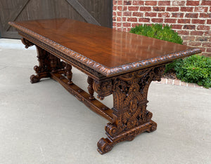 Antique French Dining Table Desk Library Conference Table Renaissance Walnut