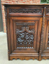 Load image into Gallery viewer, Antique French Sideboard Server Buffet Cabinet Gothic Revival Walnut 44&quot;T 19thC