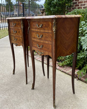 Load image into Gallery viewer, Antique French PAIR Side Cabinets Nightstands End Tables Marble Top Louis XV
