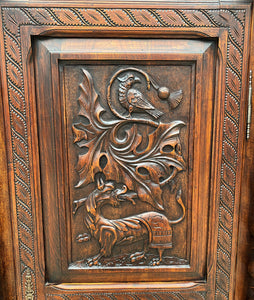 Antique French Cabinet Wardrobe Armoire Bonnetiere Oak Gothic BARLEY TWIST