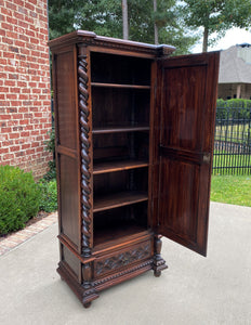 Antique French Cabinet Wardrobe Armoire Bonnetiere Oak Gothic BARLEY TWIST