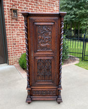 Load image into Gallery viewer, Antique French Cabinet Wardrobe Armoire Bonnetiere Oak Gothic BARLEY TWIST