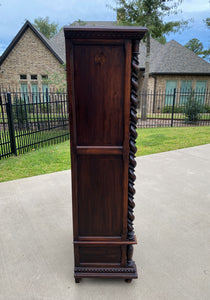 Antique French Cabinet Wardrobe Armoire Bonnetiere Oak Gothic BARLEY TWIST