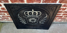 Load image into Gallery viewer, Antique French Cast Iron Fireback Fireplace Hearth Crown Armorial Coat of Arms