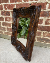 Load image into Gallery viewer, Antique French Rococo Mirror CARVED OAK Wood Back Framed Wall Mirror 1920s