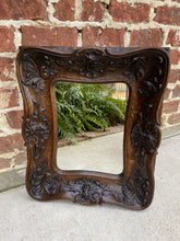 Load image into Gallery viewer, Antique French Rococo Mirror CARVED OAK Wood Back Framed Wall Mirror 1920s