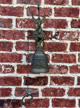 Load image into Gallery viewer, Antique English Hanging Brass Shop Bell Church Garden Dinner Bell Large 1920s