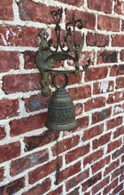 Load image into Gallery viewer, Antique English Hanging Brass Shop Bell Church Garden Dinner Bell Large 1920s