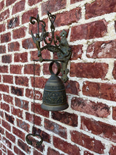 Load image into Gallery viewer, Antique English Hanging Brass Shop Bell Church Garden Dinner Bell Large 1920s