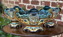 Load image into Gallery viewer, Antique French PAIR Majolica Cache Pots Planters Vases Flower Pots Jardinieres