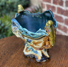Load image into Gallery viewer, Antique French Majolica Cache Pot Planter Flower Pot Jardiniere Vase LARGE FS48