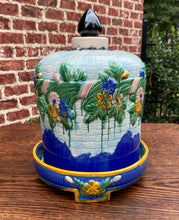 Load image into Gallery viewer, Antique English Majolica Cheese Dome Dish Platter 2 PC Lidded Keeper Art Nouveau