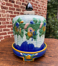 Load image into Gallery viewer, Antique English Majolica Cheese Dome Dish Platter 2 PC Lidded Keeper Art Nouveau