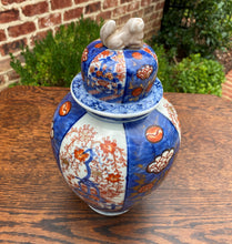 Load image into Gallery viewer, Antique IMARI Ginger Jar Vase Urn Foo Dog Lid Oriental Japan Hallmark Porcelain