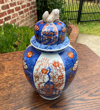 Load image into Gallery viewer, Antique IMARI Ginger Jar Vase Urn Foo Dog Lid Oriental Japan Hallmark Porcelain