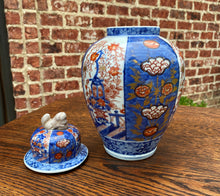 Load image into Gallery viewer, Antique IMARI Ginger Jar Vase Urn Foo Dog Lid Oriental Japan Hallmark Porcelain