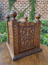 Load image into Gallery viewer, Antique English Planter Flower Box Plant Stand Square Highly Carved Oak c. 1900