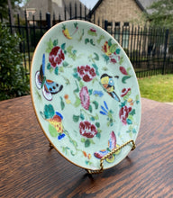Load image into Gallery viewer, Antique Chinese Celadon Plate Hand Painted Canton Famille Rose Qing c. 1820 #1