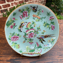Load image into Gallery viewer, Antique Chinese Celadon Plate Hand Painted Canton Famille Rose Qing c. 1820 #2