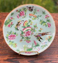 Load image into Gallery viewer, Antique Chinese Celadon Plate Hand Painted Canton Famille Rose Qing c. 1820 #2