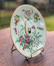 Load image into Gallery viewer, Antique Chinese Celadon Plate Hand Painted Canton Famille Rose Qing c. 1820 #3