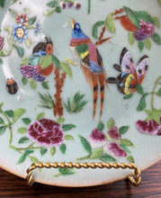 Load image into Gallery viewer, Antique Chinese Celadon Plate Hand Painted Canton Famille Rose Qing c. 1820 #4